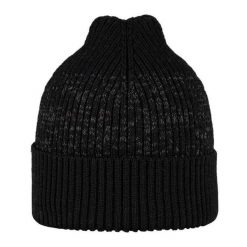 Czapka Unisex Dla Dorosłych Wełna Merino. Czarne czapki zimowe Buff, bez wzorów, z wełny. Za 283.99 zł.