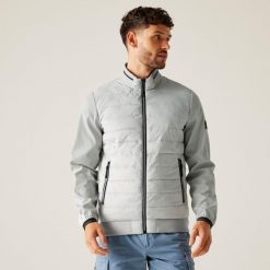 Kurtka turystyczna hybrydowa męska Brennon. Białe kurtki Regatta, m, bez wzorów, z poliamidu, bez kaptura. W wyprzedaży za 265.60 zł.