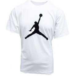 Koszulka sportowa męska Nike Air Jordan Jumpman SS. Białe t-shirty sportowe Nike, bez wzorów, bez ramiączek, do koszykówki. Za 167.00 zł.