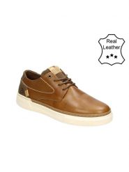 Bullboxer Skórzane sneakersy w kolorze jasnobrązowym rozmiar: 45. Brązowe buty sportowe casual Bullboxer, bez wzorów, bez zapięcia. Za 211.31 zł.