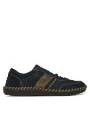 Rieker Półbuty B2468-14 Granatowy. Niebieskie eleganckie półbuty Rieker, bez wzorów, z nubiku, bez obcasa, bez zapięcia. Za 399.99 zł.