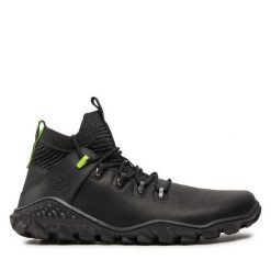 Trekkingi Vivo Barefoot. Czarne botki sznurowane Vivo Barefoot, bez wzorów, bez obcasa, bez zapięcia. Za 829.99 zł.