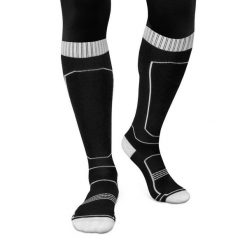 Skarpety narciarskie z wełny Sporty zimowe Siroko Ultimate GLIDE B&W. Czarne skarpety SIROKO, bez wzorów, z wełny. Za 127.00 zł.