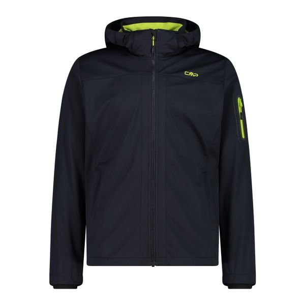 Kurtka męska turystyczna CMP 39A5027. Czarne kurtki CMP, l, bez wzorów, z softshellu, z kapturem. Za 340.00 zł.