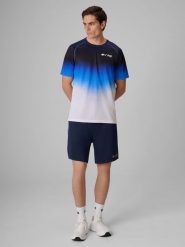 4F Spodenki treningowe szybkoschnące męskie 4F x Robert Lewandowski - granatowe L. Niebieskie krótkie spodenki sportowe 4F, l, bez wzorów, z materiału. Za 149.99 zł.