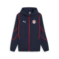 Męska kurtka przedmeczowa z tkaniny FC Red Bull Salzburg PUMA Club Navy Red Blue. Czerwone kurtki Puma, m, bez wzorów, z tkaniny, bez kaptura. Za 469.00 zł.