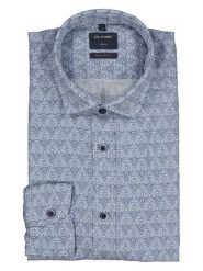 OLYMP Koszula "Casual" - Regular fit - w kolorze biało-granatowym rozmiar: M. Białe koszule Olymp, m, bez wzorów, z bawełny, bez kołnierzyka, bez ramiączek. Za 83.42 zł.