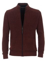 CASAMODA Kardigan w kolorze bordowym rozmiar: L. Czerwone swetry rozpinane CASAMODA, l, bez wzorów, ze splotem, bez kołnierzyka, bez ramiączek. Za 237.95 zł.