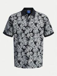 Jack&Jones Polo Split 12272985 Czarny Regular Fit. Czarne koszulki polo Jack&Jones, m, bez wzorów, z bawełny, bez kołnierzyka, bez ramiączek. Za 79.99 zł.