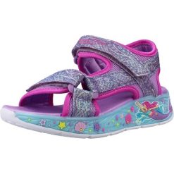 Sandały SKECHERS LIGHTS MERMAID DR Fioletowy. Fioletowe sandały Skechers, z materiału, bez zapięcia. Za 290.00 zł.