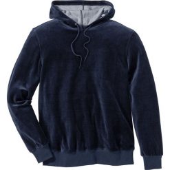 Bluza welurowa Regular Fit bonprix ciemnoniebieski. Bluzy z kapturem marki bonprix, z weluru. Za 79.99 zł.
