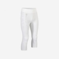 Legginsy koszykarskie męskie 3/4 NBA Tight 900. Białe legginsy długie sportowe TARMAK, l, bez wzorów, z materiału, na fitness i siłownię. Za 109.99 zł.