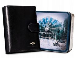 Portfel skórzany Peterson [DH] PTN 317Z-P czarny. Czarne portfele Peterson, bez wzorów, ze skóry. Za 104.00 zł.