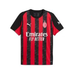 Koszulka domowa AC Milan 2025/26. Czerwone t-shirty sportowe Puma, bez wzorów, z jersey, bez ramiączek, do piłki nożnej. Za 429.99 zł.