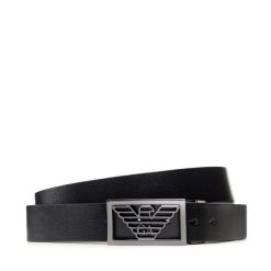 Pasek Męski Emporio Armani. Czarne paski Emporio Armani, bez wzorów. Za 479.99 zł.