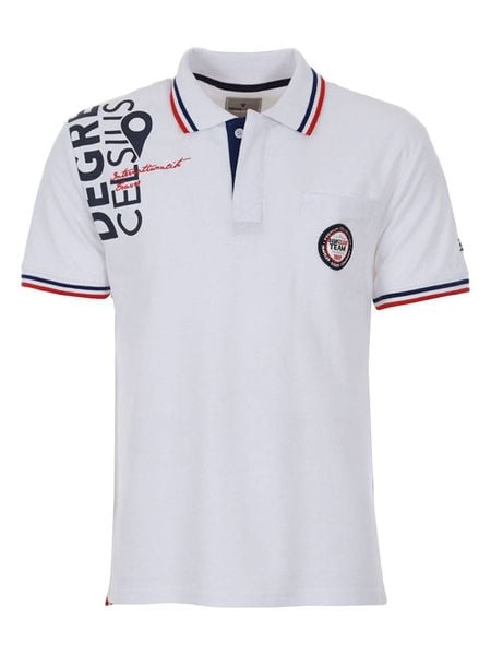 Degré Celsius Koszulka polo "Calor" w kolorze białym rozmiar: L. Białe koszulki polo Degré Celsius, l, bez wzorów, z bawełny, bez kołnierzyka, bez ramiączek. Za 93.07 zł.