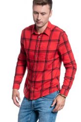 KOSZULA MĘSKA WRANGLER LS 1PKT SHIRT FORMULA RED W5A1ORXWO 112129981. Czerwone koszule Wrangler, m, bez wzorów, bez kołnierzyka, bez ramiączek. Za 129.99 zł.