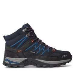 Trekkingi CMP. Niebieskie botki sznurowane CMP, bez wzorów, bez obcasa, bez zapięcia. Za 499.99 zł.