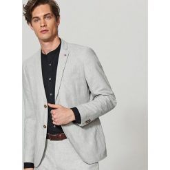 Marynarka garniturowa z lnem slim fit - Jasny szar. Marynarki marki Reserved. W wyprzedaży za 199.99 zł.