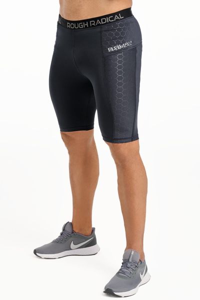 Spodenki termoaktywne fitness męskie Rough Radical Stone Shorts. Niebieskie bielizna termoaktywna ROUGH RADICAL, l, bez wzorów, z dzianiny, bez ramiączek, na fitness i siłownię. Za 111.92 zł.