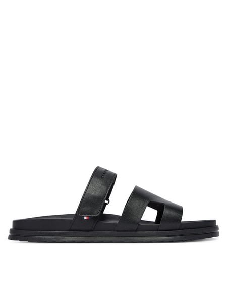 Tommy Hilfiger Klapki Adjustable Premium Lth Sandal FM0FM05773 Czarny. Czarne klapki Tommy Hilfiger, ze skóry. Za 409.99 zł.