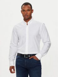 Boss Koszula 50520259 Biały Casual Fit. Białe koszule Boss, m, bez wzorów, z bawełny, bez kołnierzyka, bez ramiączek. Za 329.99 zł.