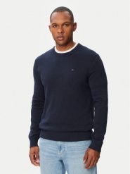 Tommy Jeans Sweter Essential DM0DM22853 Granatowy Slim Fit. Niebieskie swetry rozpinane Tommy Jeans, m, bez wzorów, z bawełny, bez kołnierzyka, bez ramiączek. Za 369.99 zł.