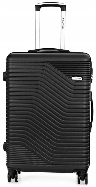 Walizka podróżna na kółkach Sapphire ST-140 DUO - duża ABS. Czarne walizki Sapphire, bez wzorów, z gumy, duże. Za 154.80 zł.