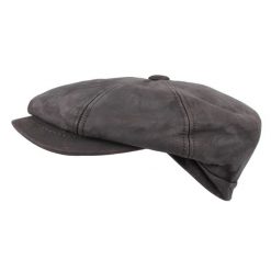 Czapka z guzikami ze skóry Nappa Horka. Brązowe czapki zimowe HORKA, bez wzorów, z nubiku. Za 383.00 zł.