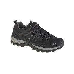 Buty trekkingowe męskie CMP Rigel Low Wp. Czarne buty trekkingowe CMP, bez wzorów, z gumy, bez zapięcia. Za 319.99 zł.