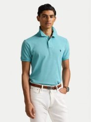 Polo Ralph Lauren Polo 710536856439 Błękitny Slim Fit. Niebieskie koszulki polo Polo Ralph Lauren, m, bez wzorów, z bawełny, bez kołnierzyka, bez ramiączek. Za 339.99 zł.
