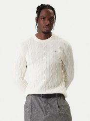 Gant Sweter 8050213 Écru Regular Fit. Swetry rozpinane GANT, m, bez wzorów, z wełny, bez kołnierzyka, bez ramiączek. Za 599.99 zł.