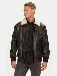 Hugo Kurtka skórzana Loran 50521030 Czarny Regular Fit. Czarne kurtki Hugo, l, bez wzorów, ze skóry, bez kaptura. Za 1,829.00 zł.