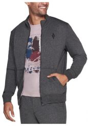 Bluza dresowa sportowa męska The Hoodless Hoodie. Szare bluzy bez kaptura Skechers, m, bez wzorów, z bawełny, bez kaptura. Za 269.99 zł.