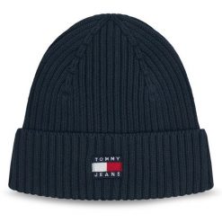 Czapka Tommy Jeans. Niebieskie czapki zimowe Tommy Jeans, bez wzorów, z jeansu. Za 149.99 zł.