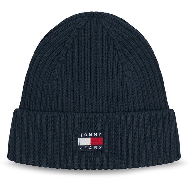Czapka Tommy Jeans. Niebieskie czapki zimowe Tommy Jeans, bez wzorów, z jeansu. Za 149.99 zł.