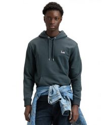 MESKA BLUZA LEE ESSENTIAL LEE HOODIE WASHED BLACK 112376424. Czarne bluzy Lee, m, bez wzorów, bez kaptura. Za 179.99 zł.