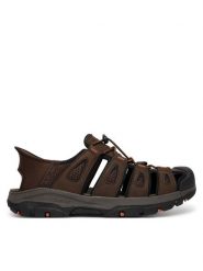Skechers Sandały Tresmen 205187/CHOC Brązowy. Brązowe sandały Skechers, ze skóry, bez zapięcia. Za 349.99 zł.