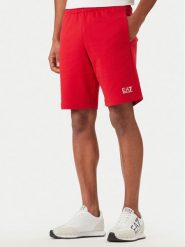 EA7 Emporio Armani Szorty sportowe 8NPS65 PJVRZ U5072 Czerwony Regular Fit. Czerwone krótkie spodenki sportowe EA7 Emporio Armani, m, bez wzorów, z bawełny. Za 359.99 zł.