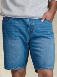 Szorty jeansowe jogger - niebieski. Niebieskie krótkie spodenki sportowe Sinsay, l, bez wzorów, z jeansu. W wyprzedaży za 29.99 zł.