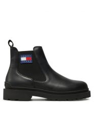 Tommy Jeans Sztyblety EM0EM01448 Czarny. Czarne botki sznurowane Tommy Jeans, bez wzorów, z jeansu, bez obcasa, bez zapięcia. Za 749.99 zł.