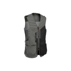 Kamizelka BALL TRAP 500 szaro-czarna (edycja limitowana). Czarne kamizelki sportowe SOLOGNAC, l, bez wzorów, z bawełny, bez kaptura. Za 129.99 zł.