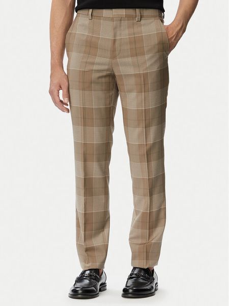 HUGO Spodnie garniturowe Hogan 263X 50569204 Beżowy Extra Slim Fit. Brązowe garnitury Hugo, m, bez wzorów, z materiału. Za 749.99 zł.