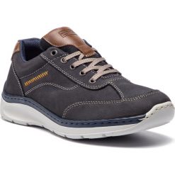 Półbuty RIEKER - B8933-15 Blau. Niebieskie eleganckie półbuty Rieker, bez wzorów, z materiału, bez obcasa, bez zapięcia. W wyprzedaży za 209.00 zł.
