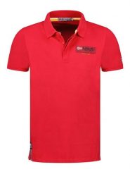 Geographical Norway Koszulka polo "Koffroy" w kolorze czerwonym rozmiar: M. Czerwone koszulki polo Geographical Norway, m, bez wzorów, z bawełny, bez kołnierzyka, bez ramiączek. Za 114.98 zł.