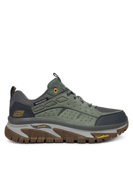 Skechers Trekkingi Arch Fit Road Walker 237688 GRN Khaki. Brązowe buty trekkingowe Skechers, bez wzorów, ze skóry, bez zapięcia. Za 569.99 zł.