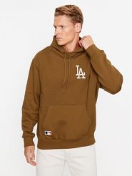 New Era Bluza League Essentials 60416437 Brązowy Regular Fit. Brązowe bluzy New Era, l, bez wzorów, z bawełny, bez kaptura. Za 229.99 zł.