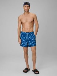 4F Spodenki plażowe boardshorty męskie - turkusowe S. Niebieskie szorty 4F, m, bez wzorów, z materiału. Za 99.99 zł.