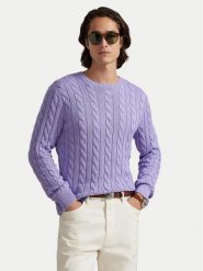 Polo Ralph Lauren Sweter 710775885531 Fioletowy jasny Regular Fit. Fioletowe swetry rozpinane Polo Ralph Lauren, l, bez wzorów, z bawełny, bez kołnierzyka, bez ramiączek. Za 949.99 zł.
