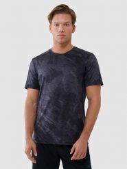 4F Koszulka treningowa regular szybkoschnąca męska - czarna XL. Czarne t-shirty 4F, m, bez wzorów, z dzianiny, bez kołnierzyka, bez ramiączek. Za 139.99 zł.